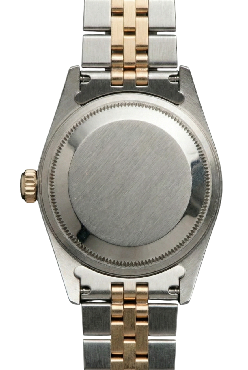 Fluted Bezel Rolex Ss & Gold Baguette Diamond Dial Datejust Watch