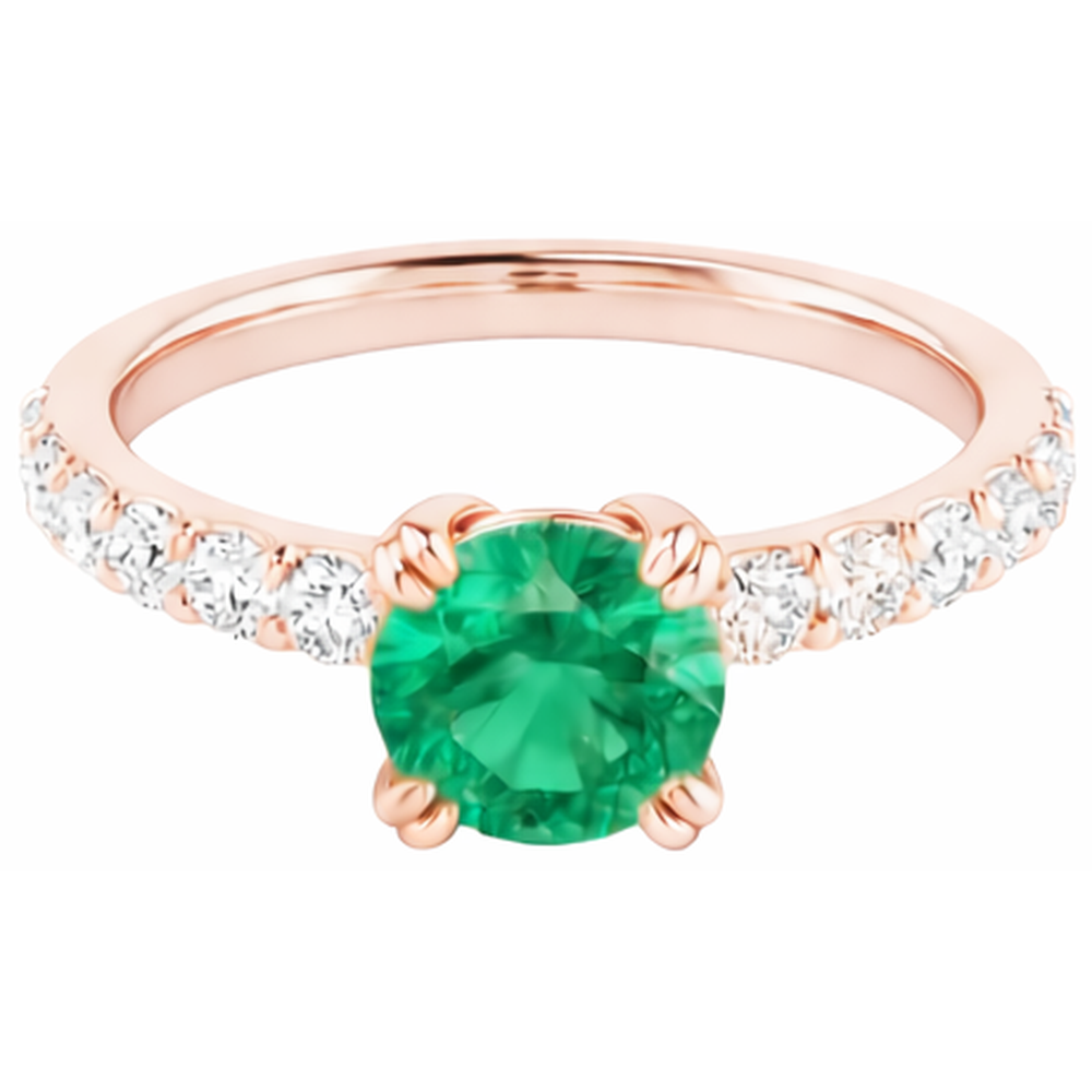 natural round emerald 2.50ct ring close up detail