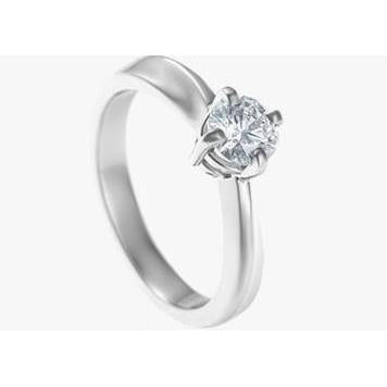 Four Prong Set 0.75 Carat Solitaire Real Diamond Ring White Gold 14K