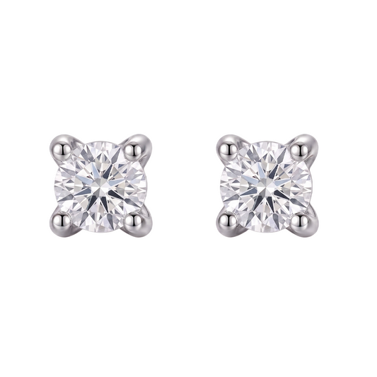 GIA Certified Ladies Studs Earring Prong Set 2.32 Ct Round Real Natural Earth Mined Diamond ( Not Lab Grown ) s White Gold