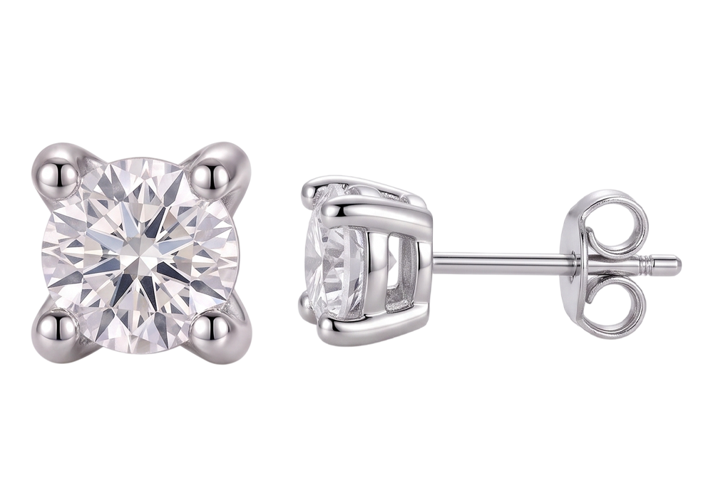 GIA Certified Ladies Studs Earring Prong Set 2.16 Ct Round Real Natural Earth Mined Diamond ( Not Lab Grown ) s White Gold