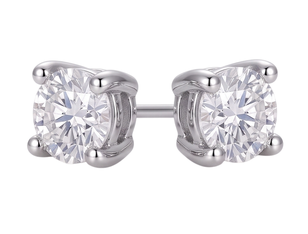 GIA Certified Ladies Studs Earring Prong Set 2.16 Ct Round Real Natural Earth Mined Diamond ( Not Lab Grown ) s White Gold