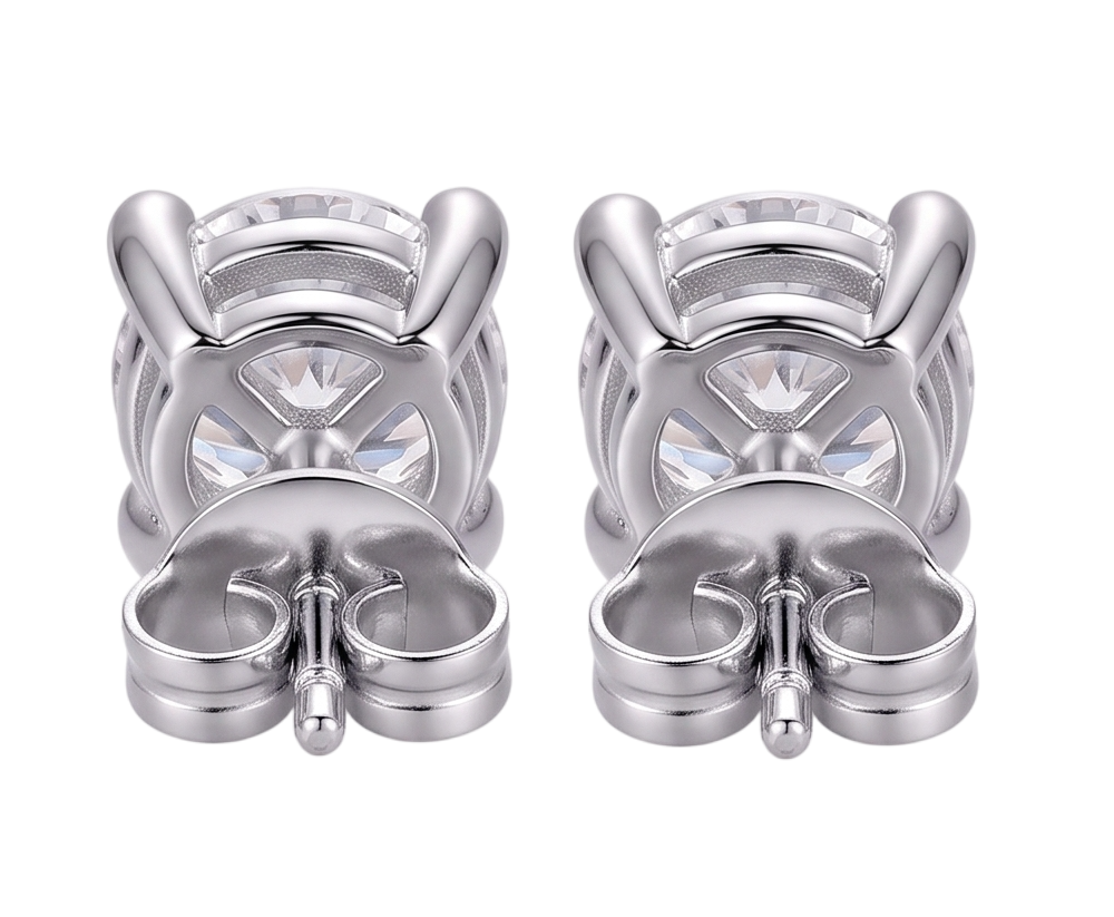 GIA Certified Ladies Studs Earring Prong Set 2.16 Ct Round Real Natural Earth Mined Diamond ( Not Lab Grown ) s White Gold
