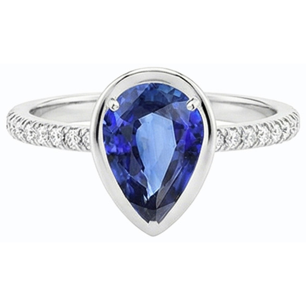 natural round sapphire 3.50ct watch top view
