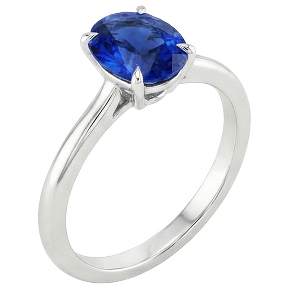 natural oval sapphire 2ct ring side angle