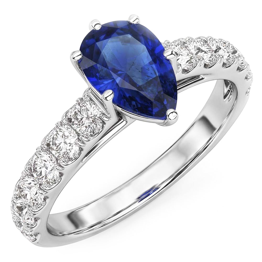 Gemstone Ceylon Sapphire Engagement Ring & Natural Earth Mined Diamond ( Not Lab Grown )s 3 Carats Gold