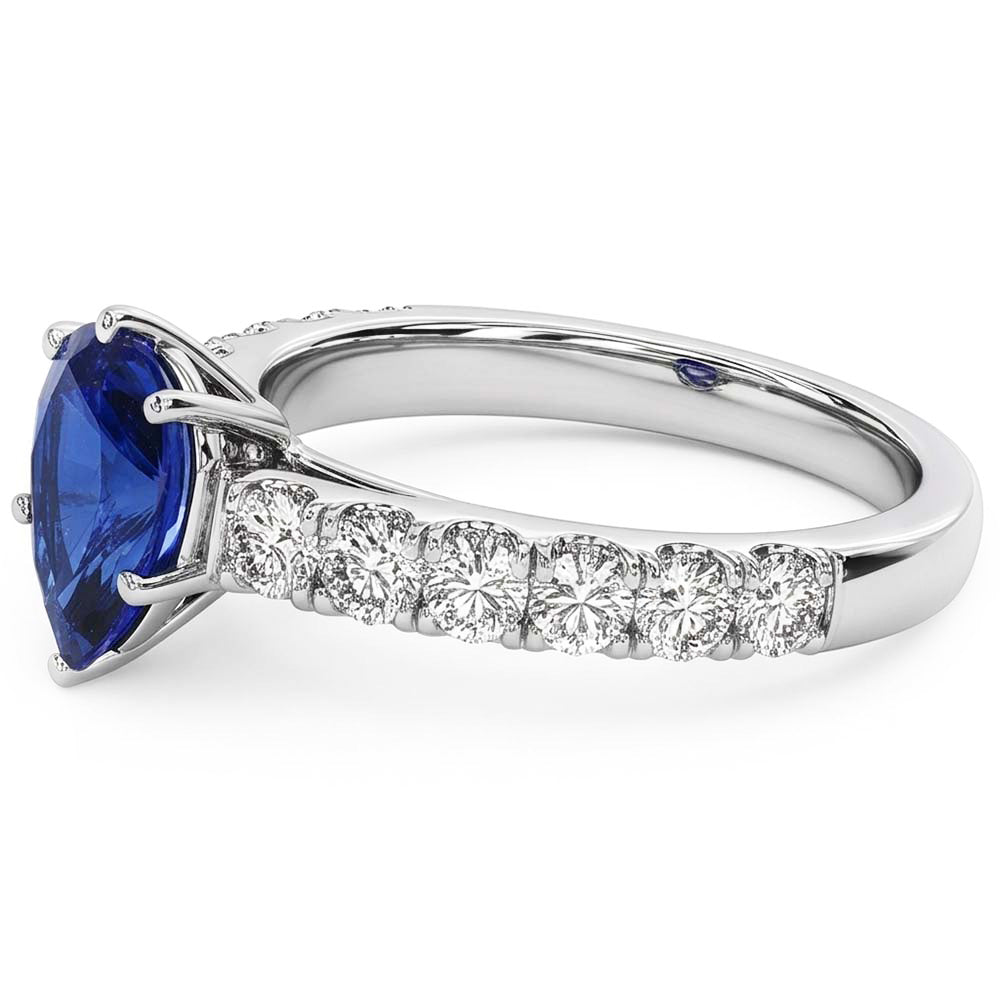 Gemstone Ceylon Sapphire Engagement Ring & Natural Earth Mined Diamond ( Not Lab Grown )s 3 Carats Gold