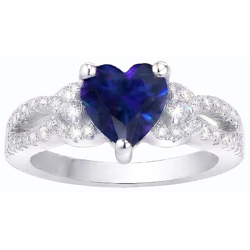 Gemstone Ceylon Sapphire Engagement Ring & Round Natural Earth Mined Diamond ( Not Lab Grown )s 4.50 Carats
