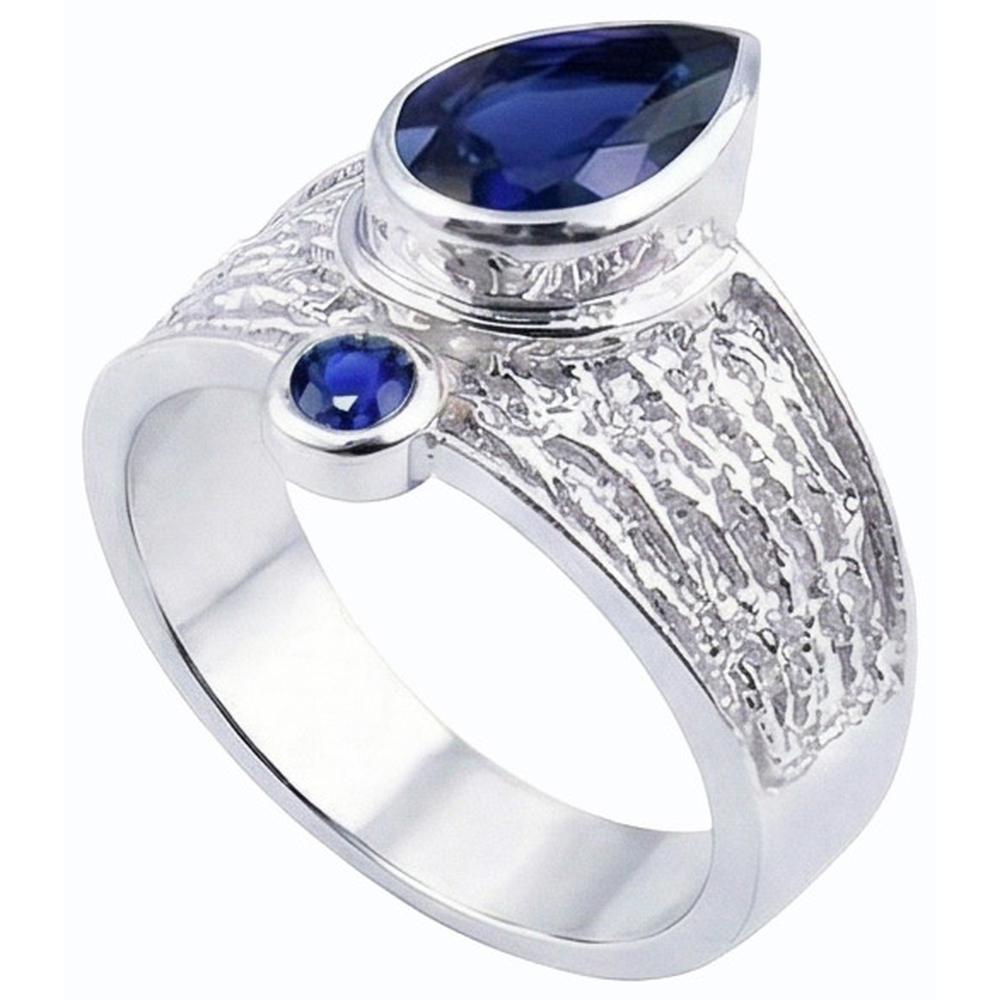 Gemstone Ceylon Sapphire Ring Antique Style 2.75 Carats Women Jewelry