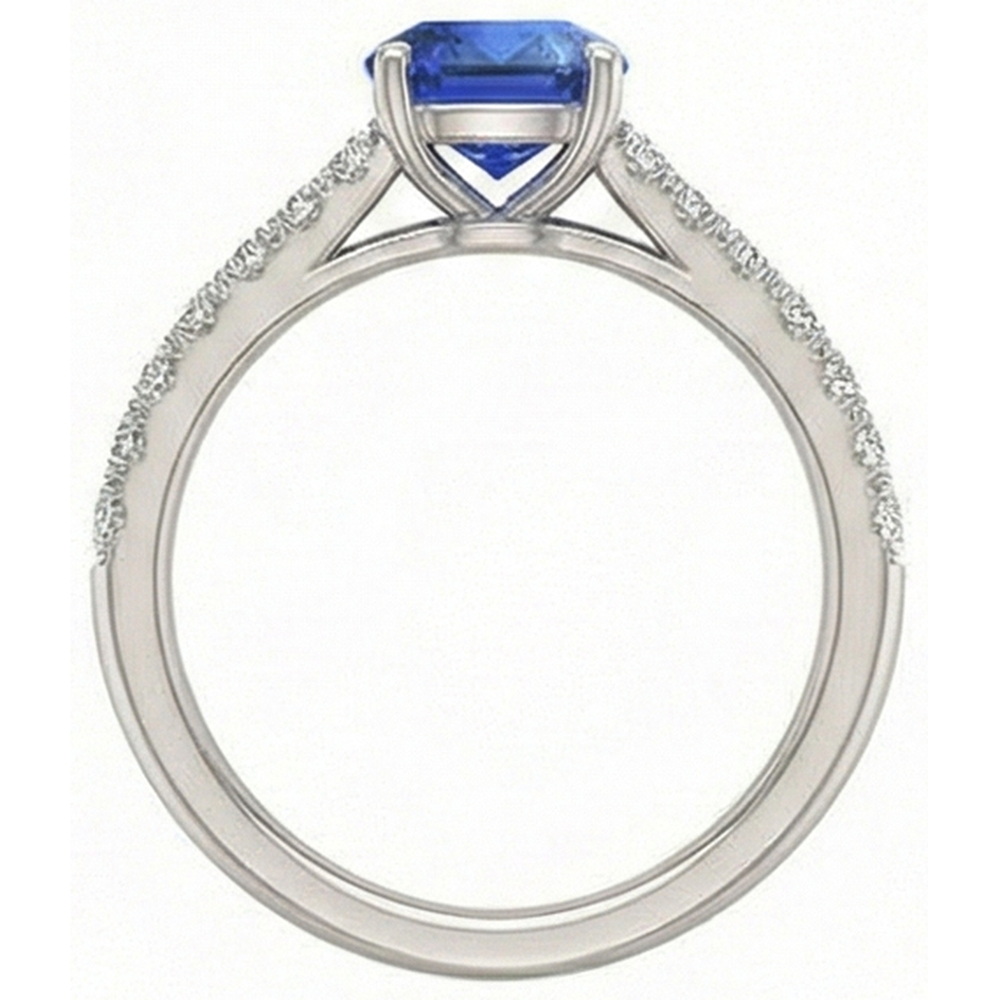 Gemstone Cushion Cut Sapphire Ring 2.50 Carats Fishtail Set Natural Earth Mined Diamond ( Not Lab Grown )s