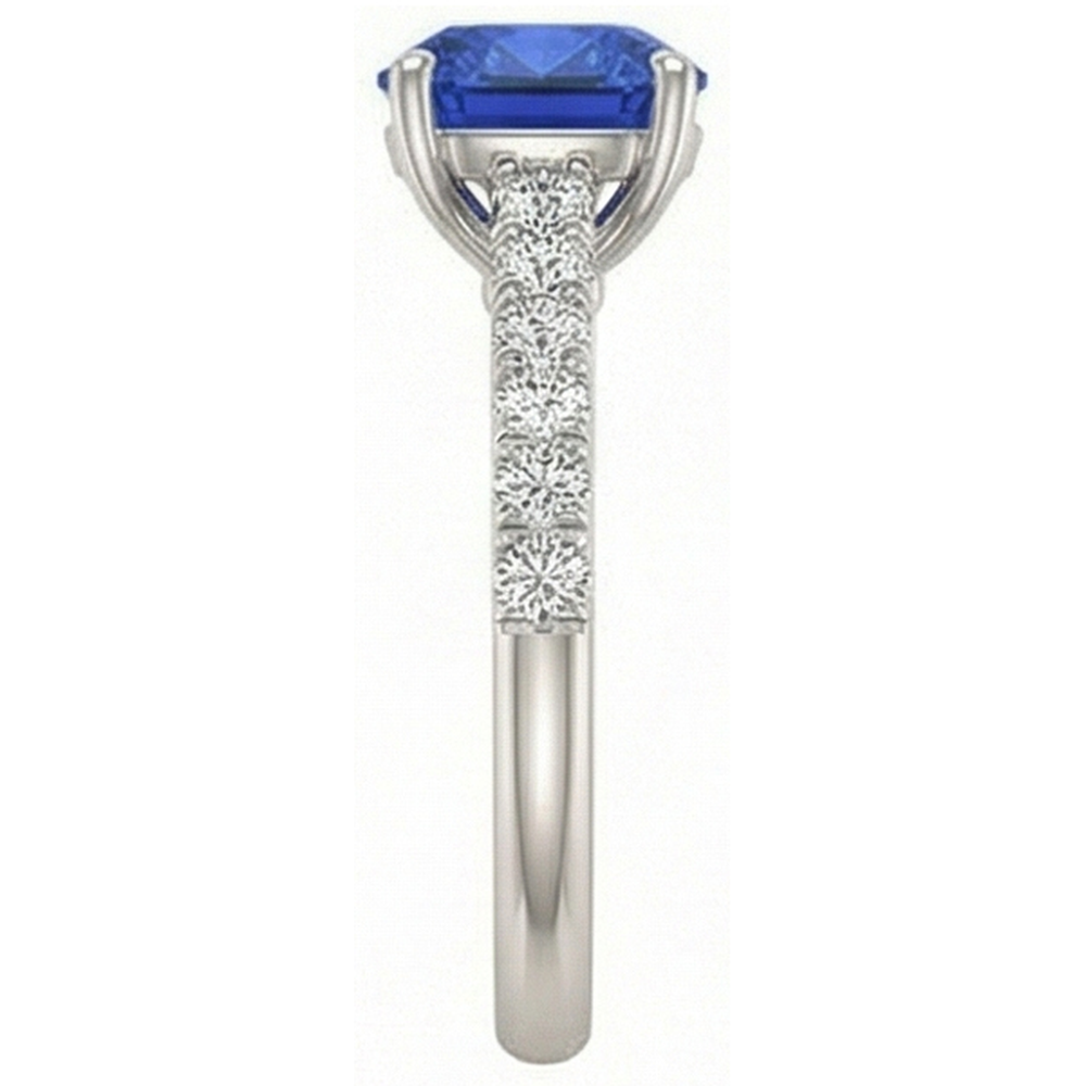 Gemstone Cushion Cut Sapphire Ring 2.50 Carats Fishtail Set Natural Earth Mined Diamond ( Not Lab Grown )s