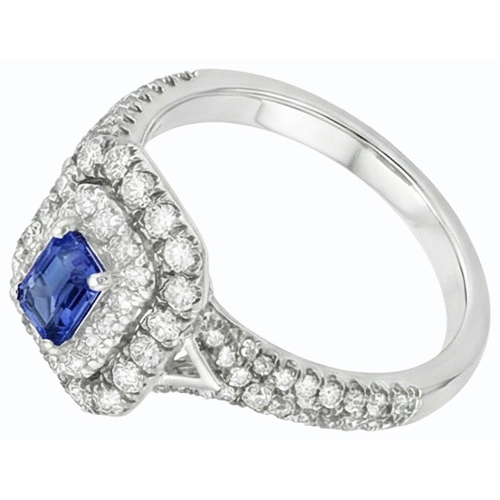 natural emerald sapphire 3.50ct ring close up detail