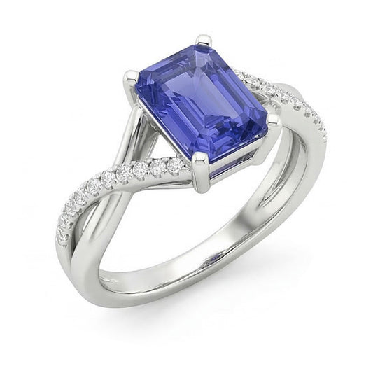Gemstone Emerald Sapphire Ring Gold Infinity Shank Jewelry 3 Carats
