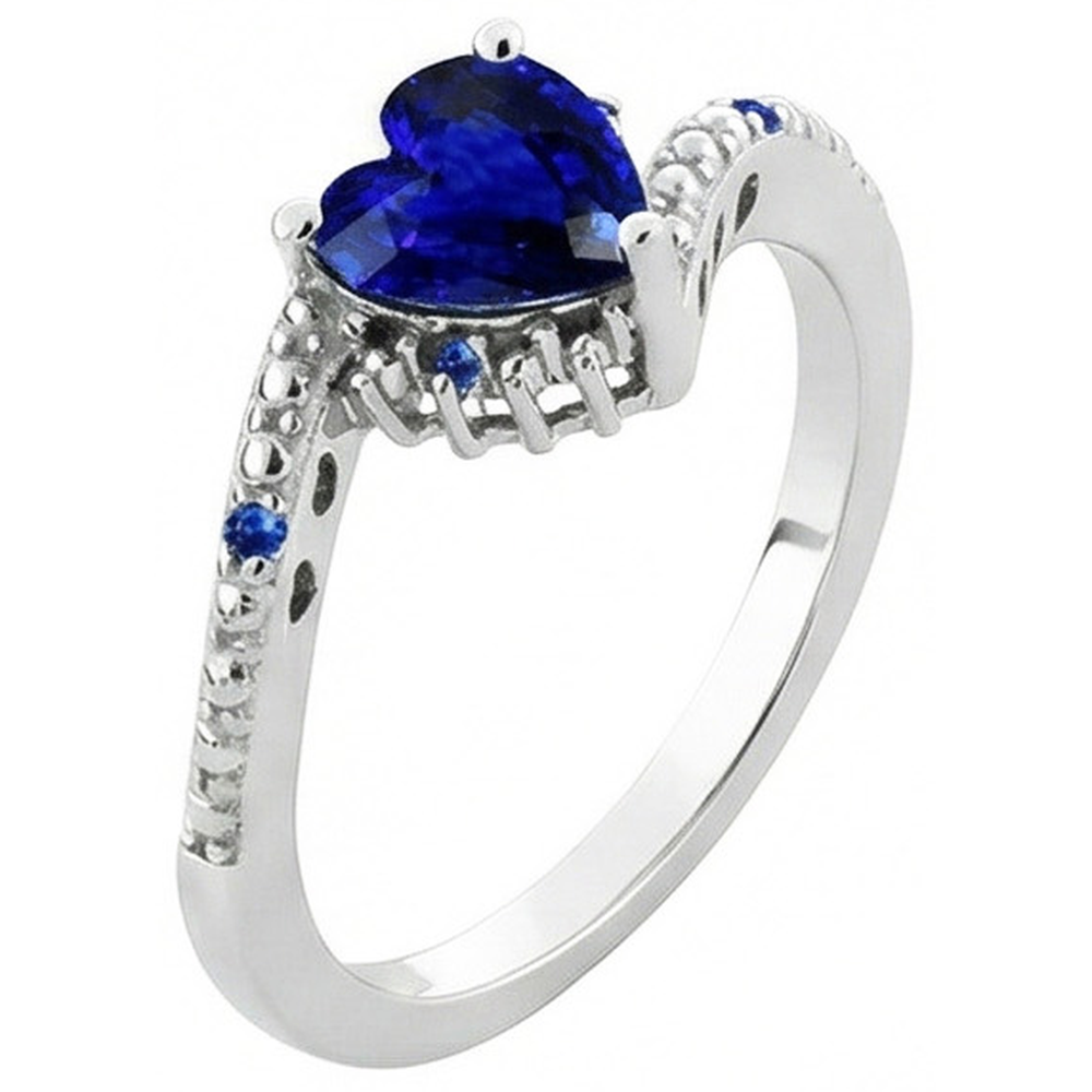 natural round sapphire 2ct ring top view