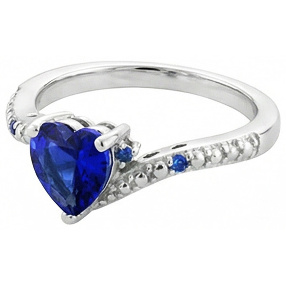 natural round sapphire 2ct ring profile view
