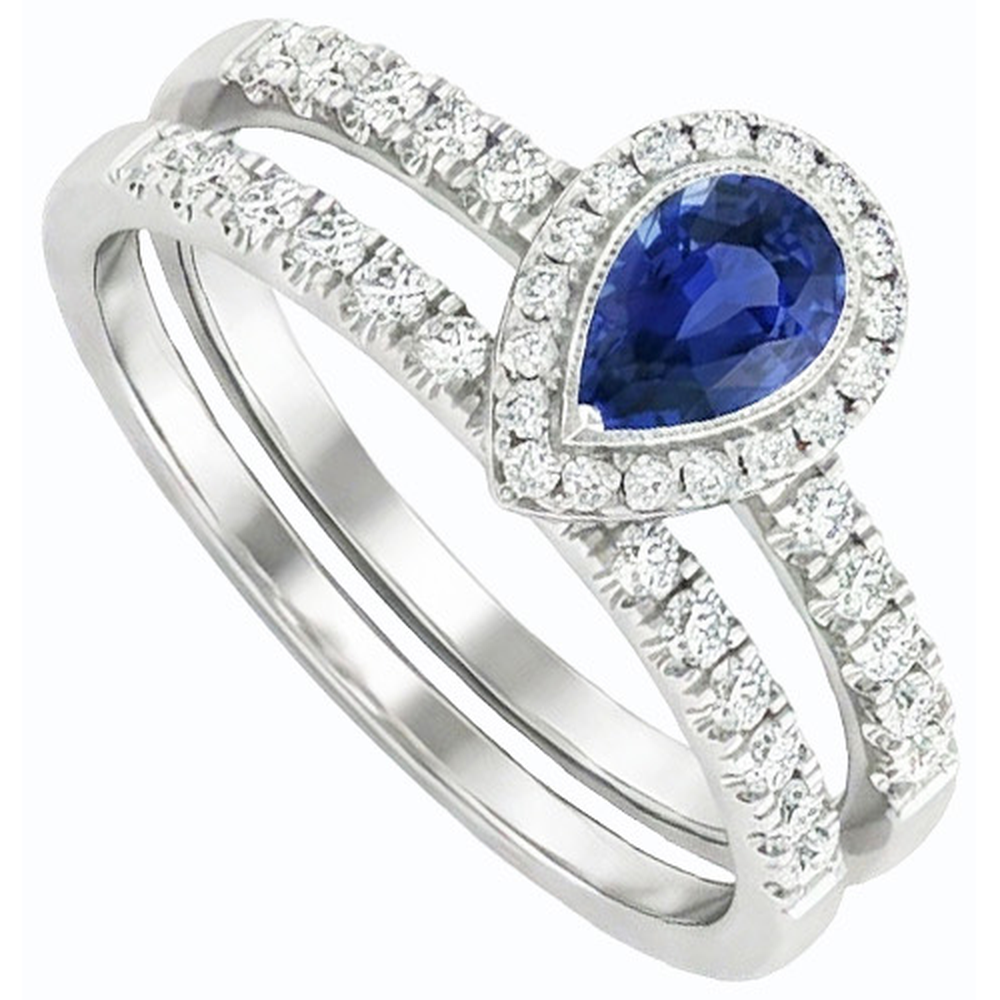 natural round sapphire 2.50ct ring front view