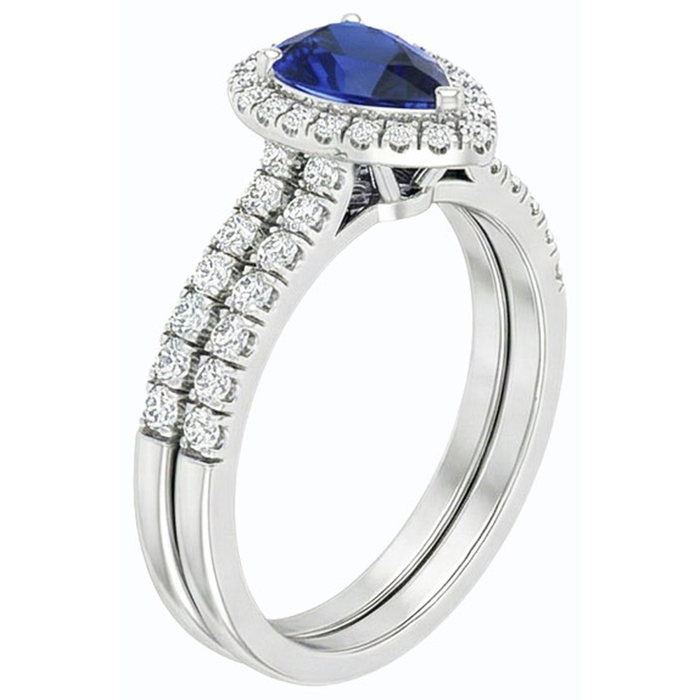 natural round sapphire 2.50ct ring close up detail
