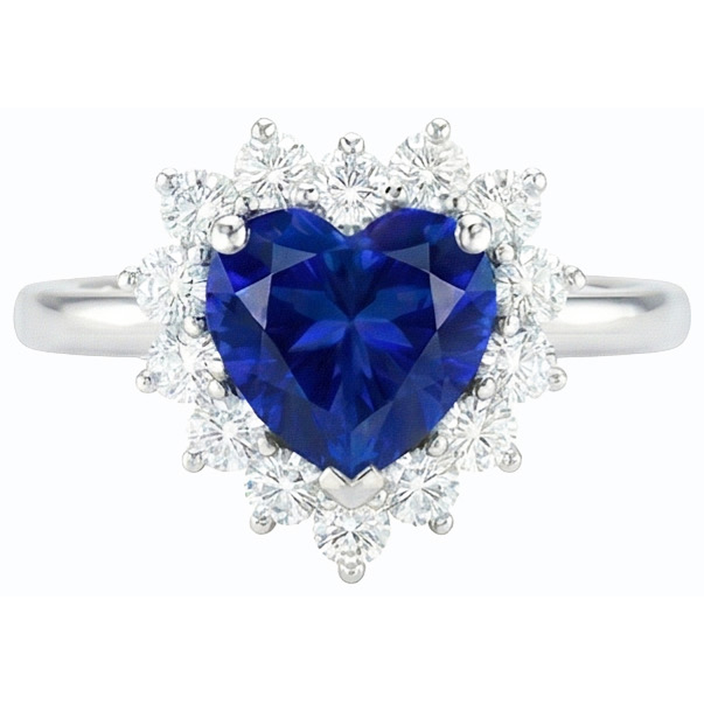 natural round sapphire 3ct ring side angle