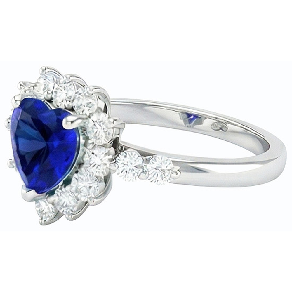 natural round sapphire 3ct ring top view