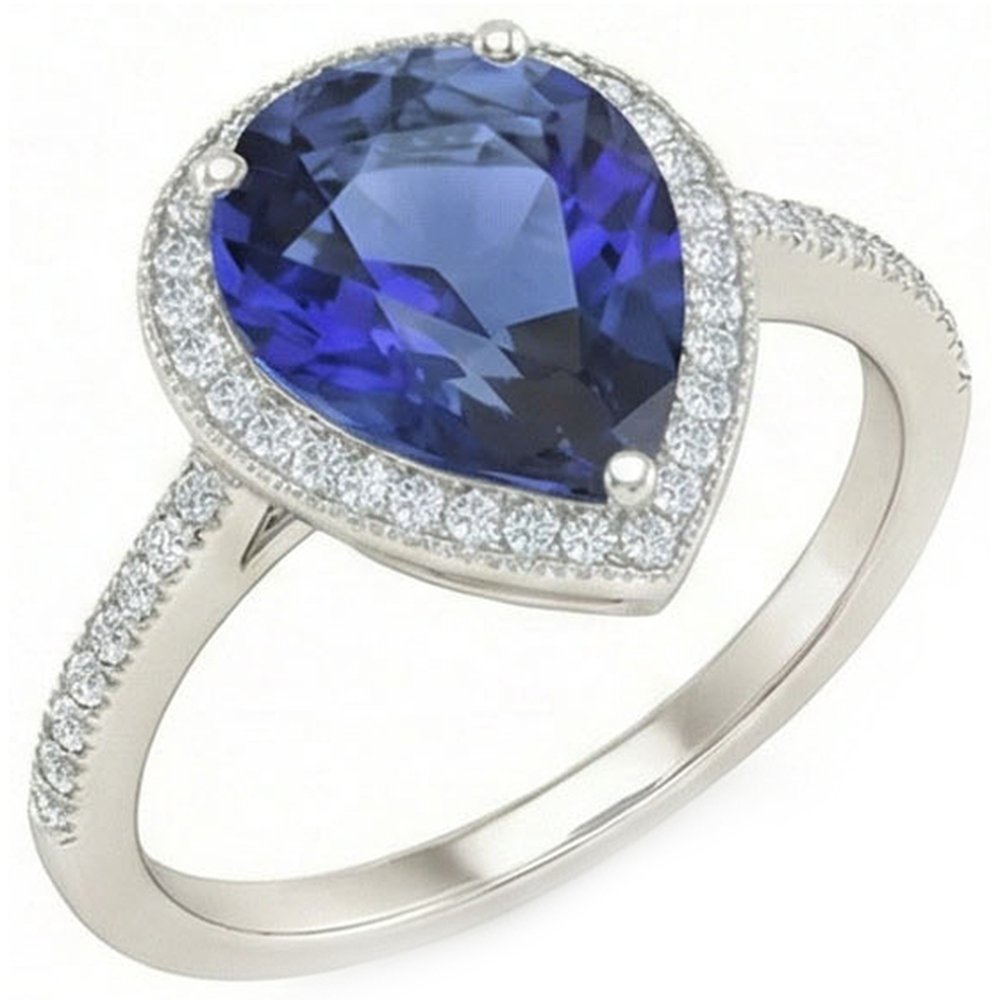 natural round sapphire 5ct ring side angle