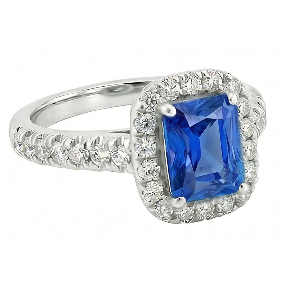 natural round sapphire 2.50ct ring side angle