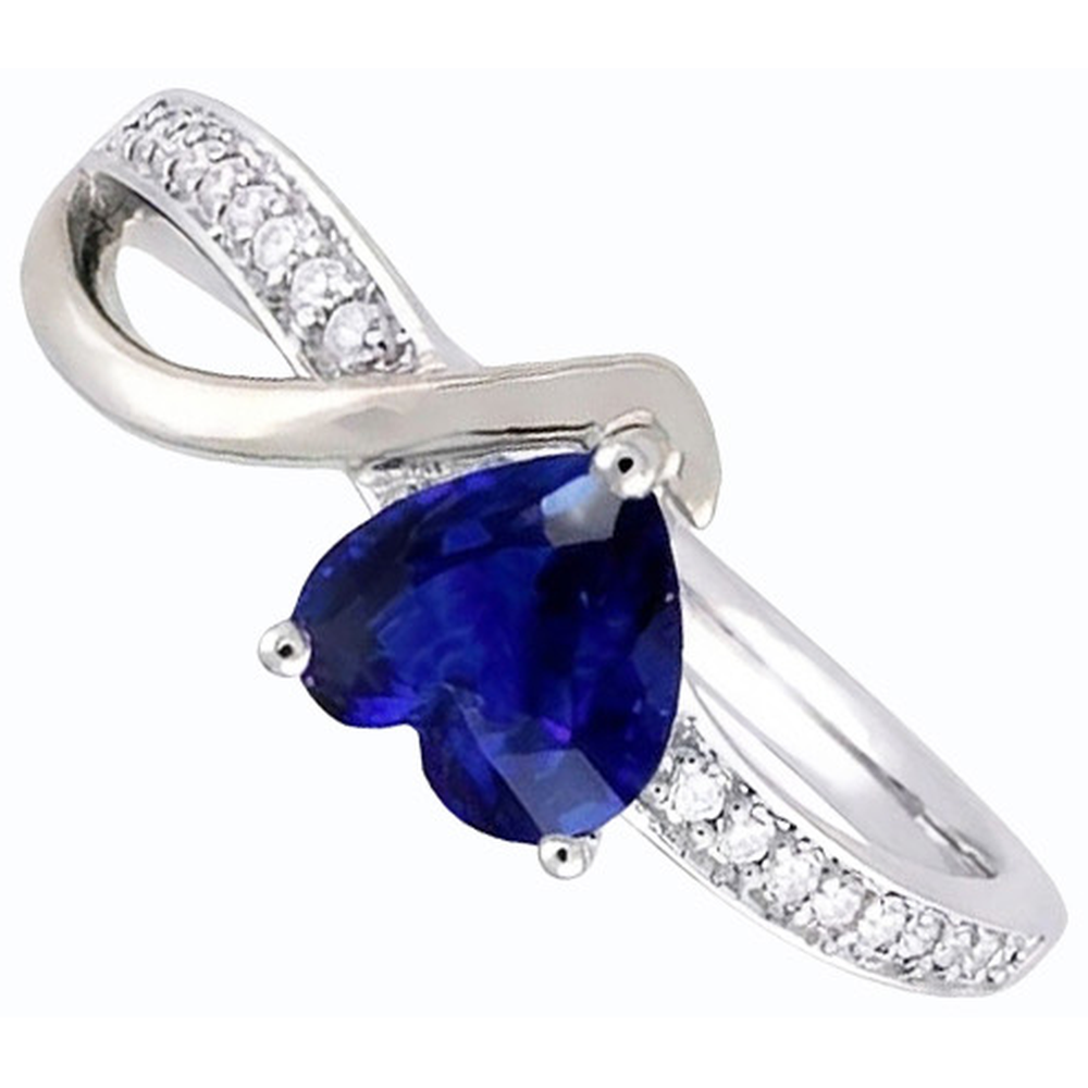 natural round sapphire 2.50ct ring profile view