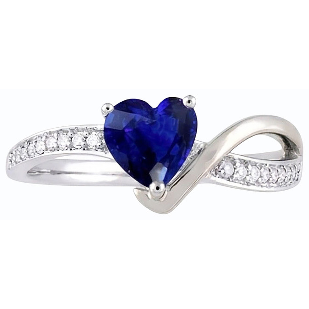 natural round sapphire 2.50ct ring top view