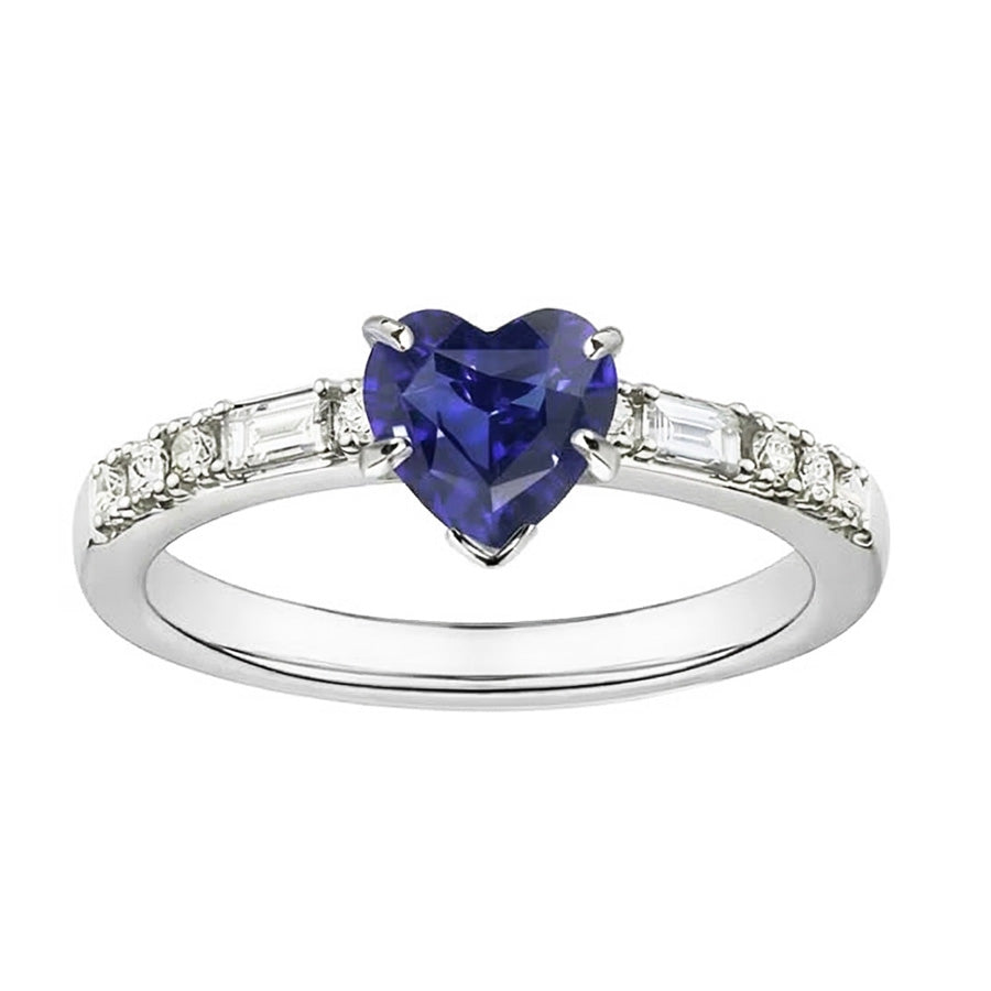 natural round sapphire 2.50ct ring top view