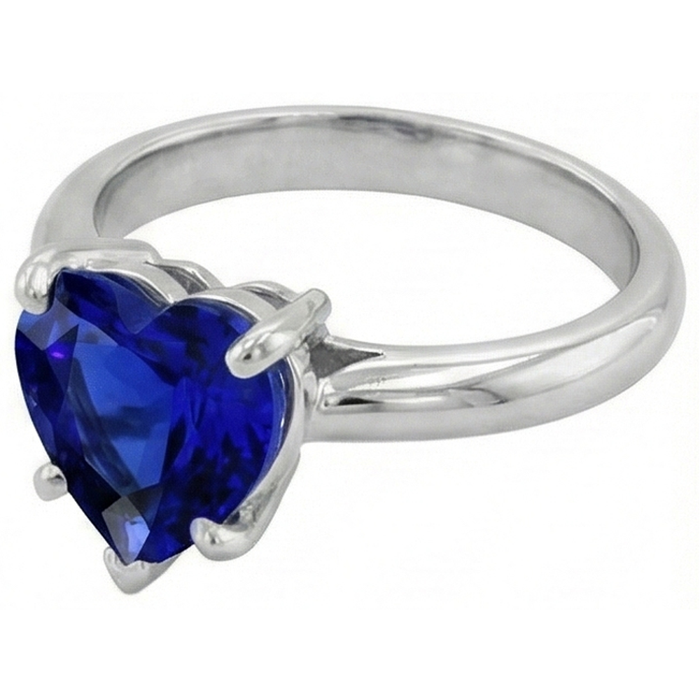 natural heart sapphire 2.50ct ring side angle