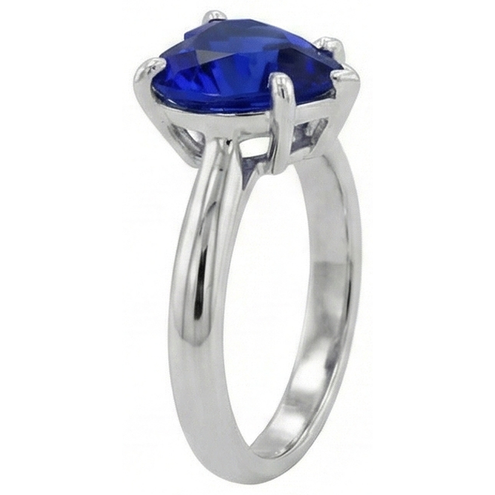 natural heart sapphire 2.50ct ring top view