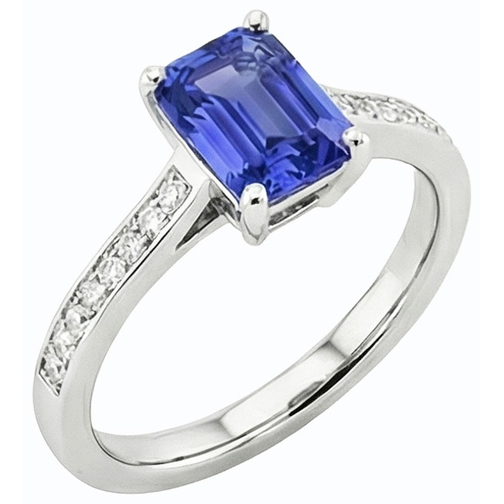 natural emerald sapphire 2ct ring side angle