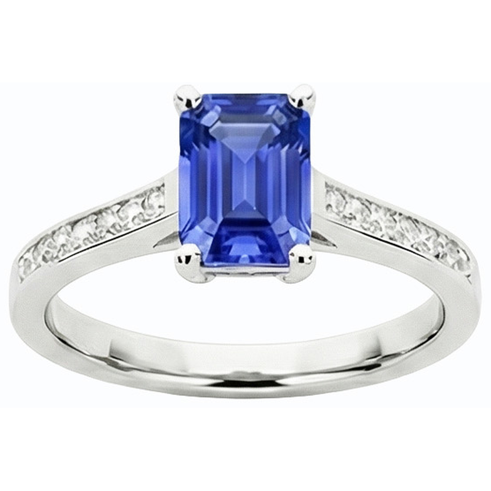 natural emerald sapphire 2ct ring top view