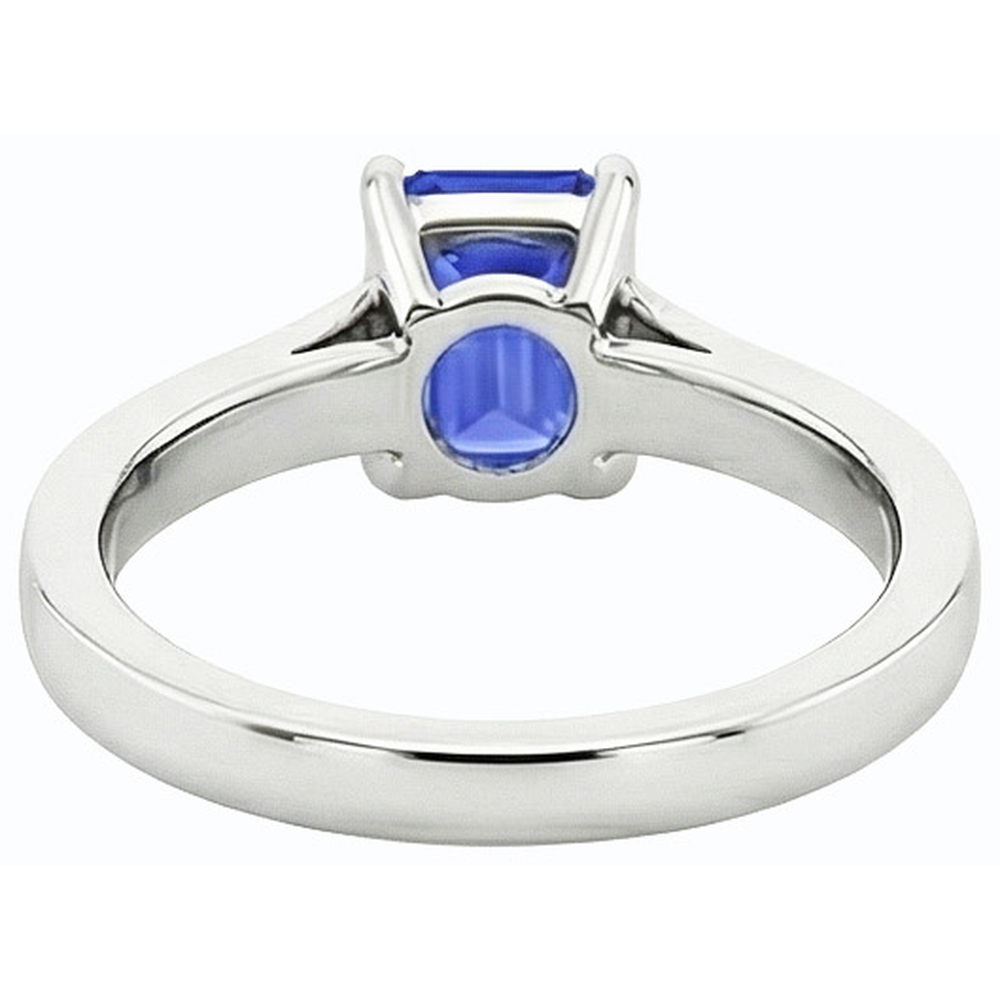natural emerald sapphire 2ct ring profile view