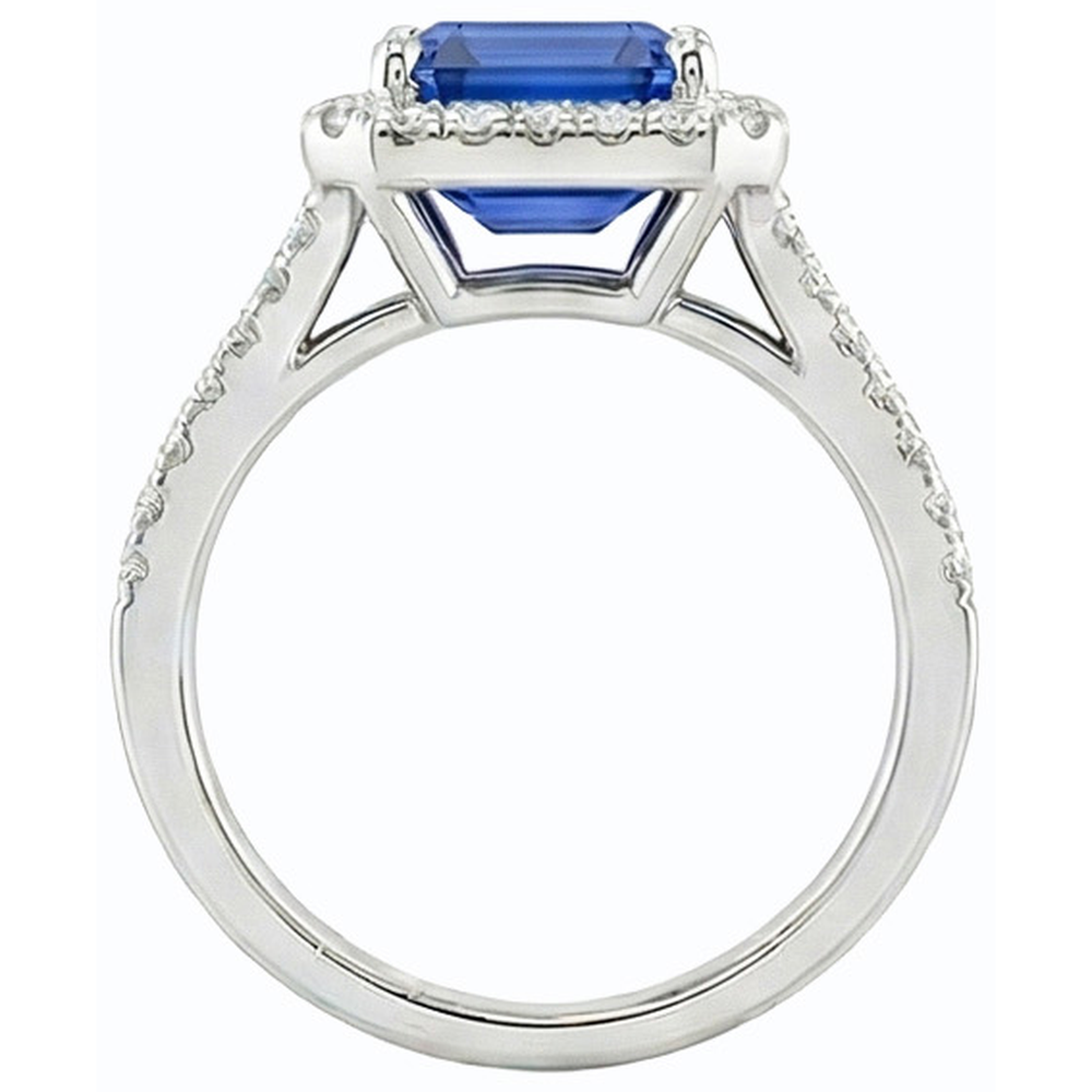 natural emerald sapphire 4.50ct ring side angle