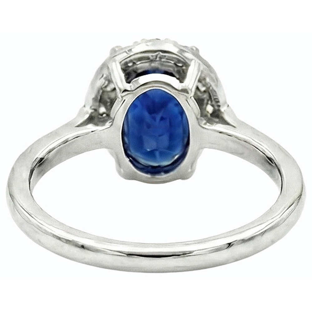 natural round sapphire 2.50ct ring side angle
