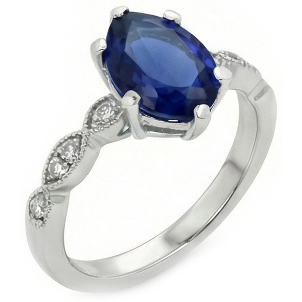 Gemstone Jewelry Pear Ceylon Sapphire Ring With Natural Earth Mined Diamond ( Not Lab Grown )s 2.50 Carats