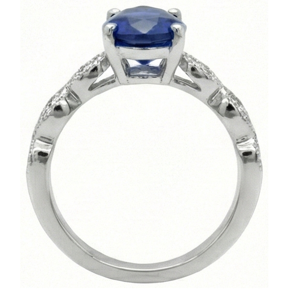 Gemstone Jewelry Pear Ceylon Sapphire Ring With Natural Earth Mined Diamond ( Not Lab Grown )s 2.50 Carats