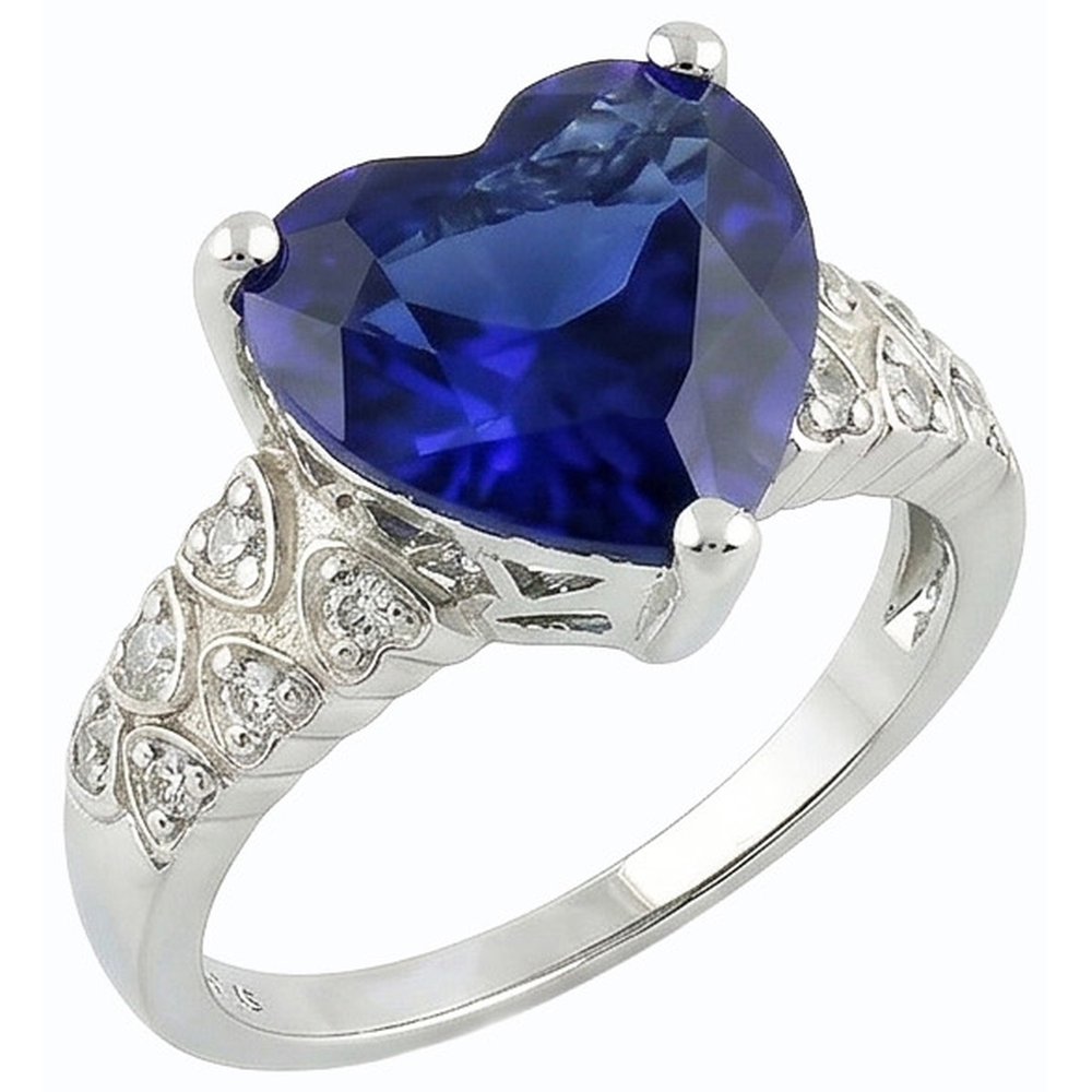 natural round sapphire 4ct ring side angle