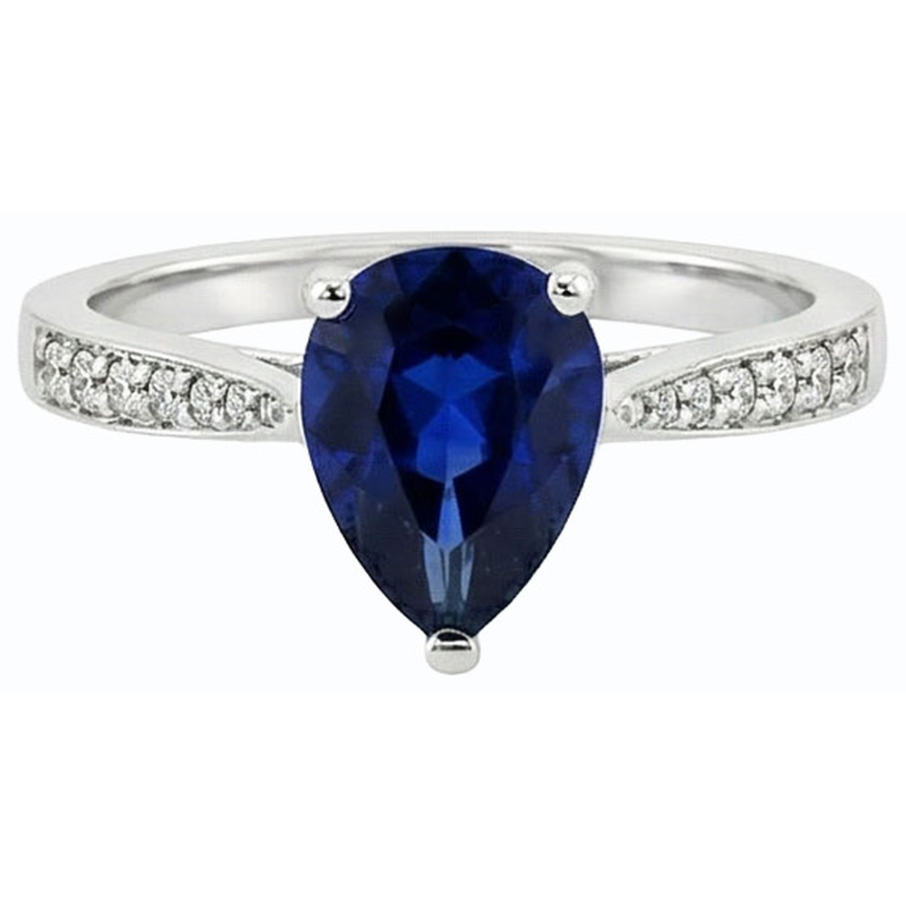 natural round sapphire 2.50ct ring top view