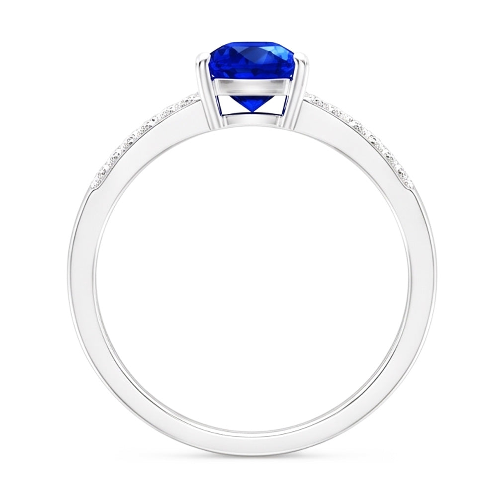 Gemstone Jewelry Trillion Sapphire Ring Split Shank Natural Earth Mined Diamond ( Not Lab Grown )s 1 Carat
