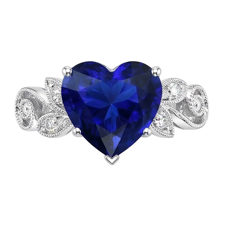 natural round sapphire 2.25ct ring close up detail