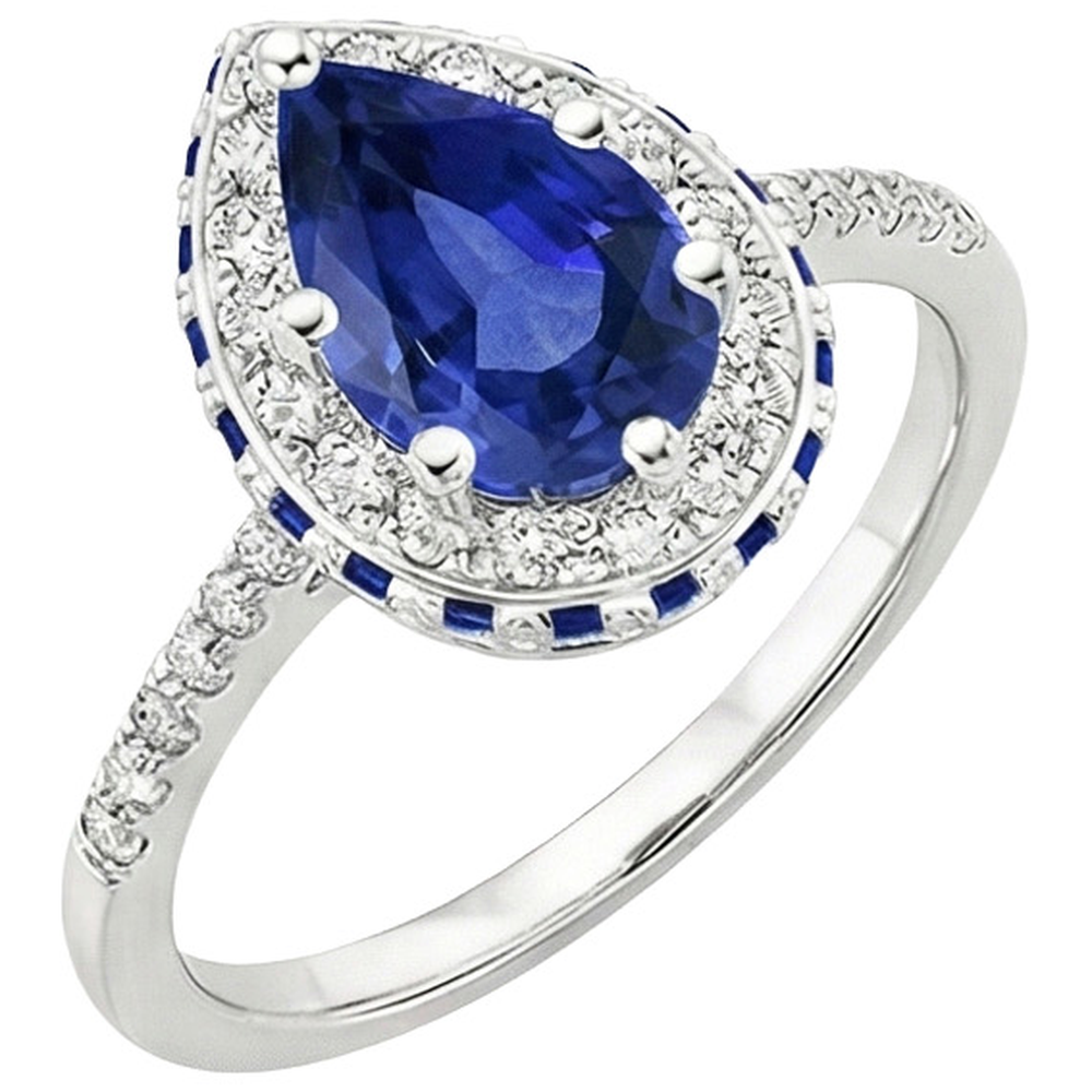 natural round sapphire 6ct ring side angle