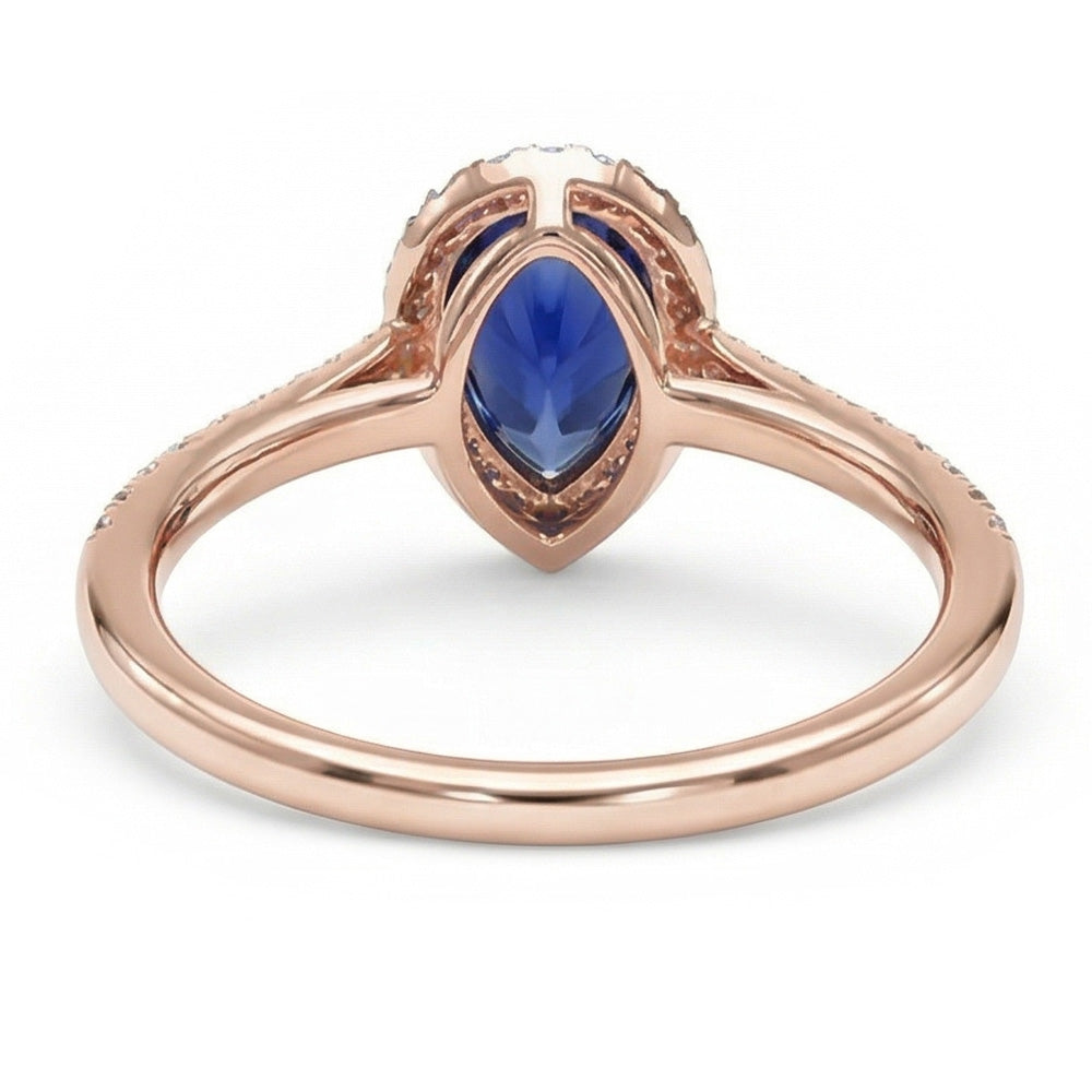 natural round sapphire 3.50ct ring profile view