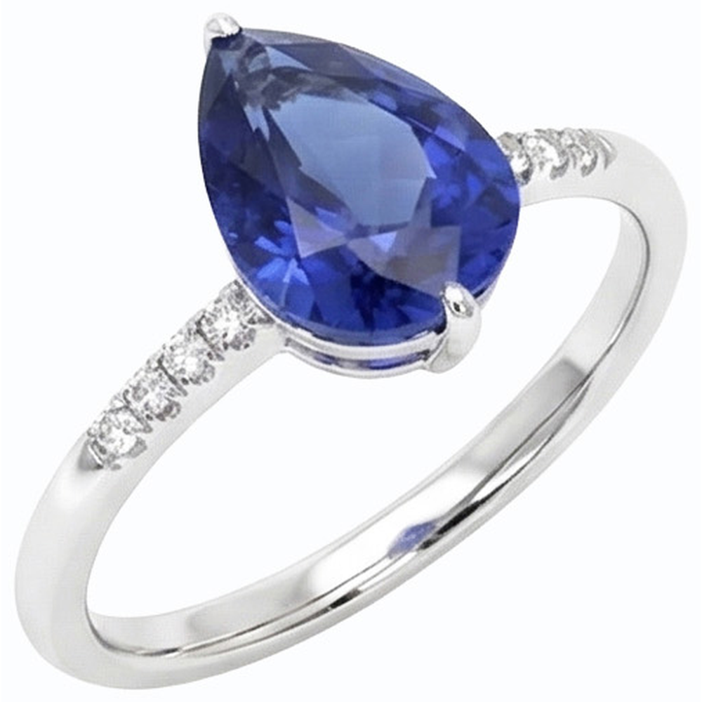 natural round sapphire 3ct ring side angle