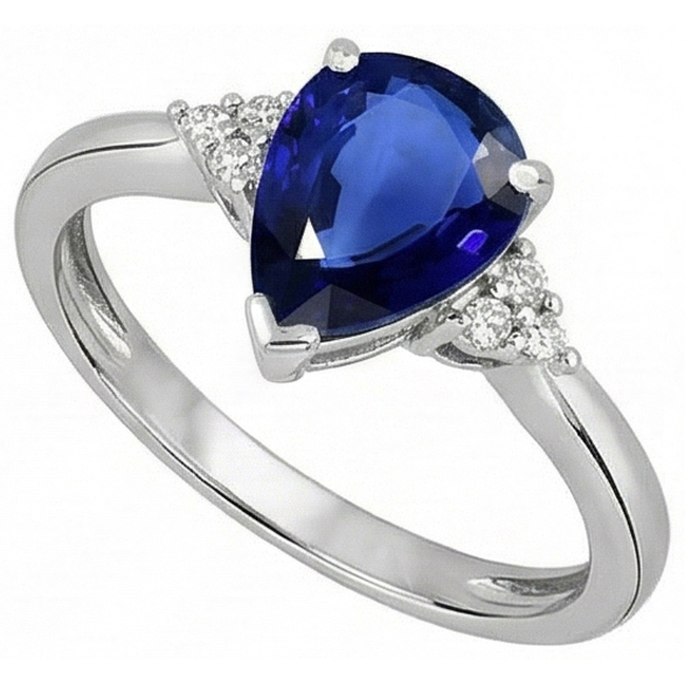 natural round sapphire 2.50ct ring close up detail