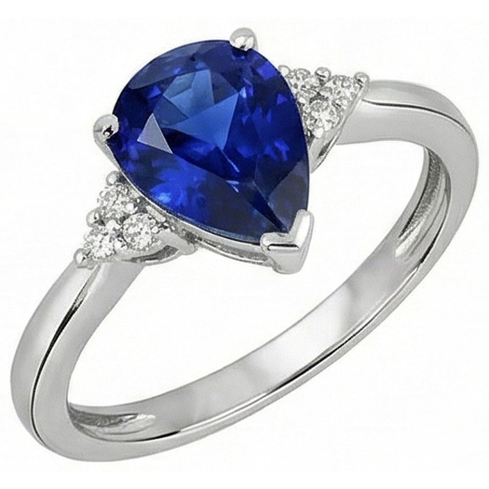 natural round sapphire 2.50ct ring top view