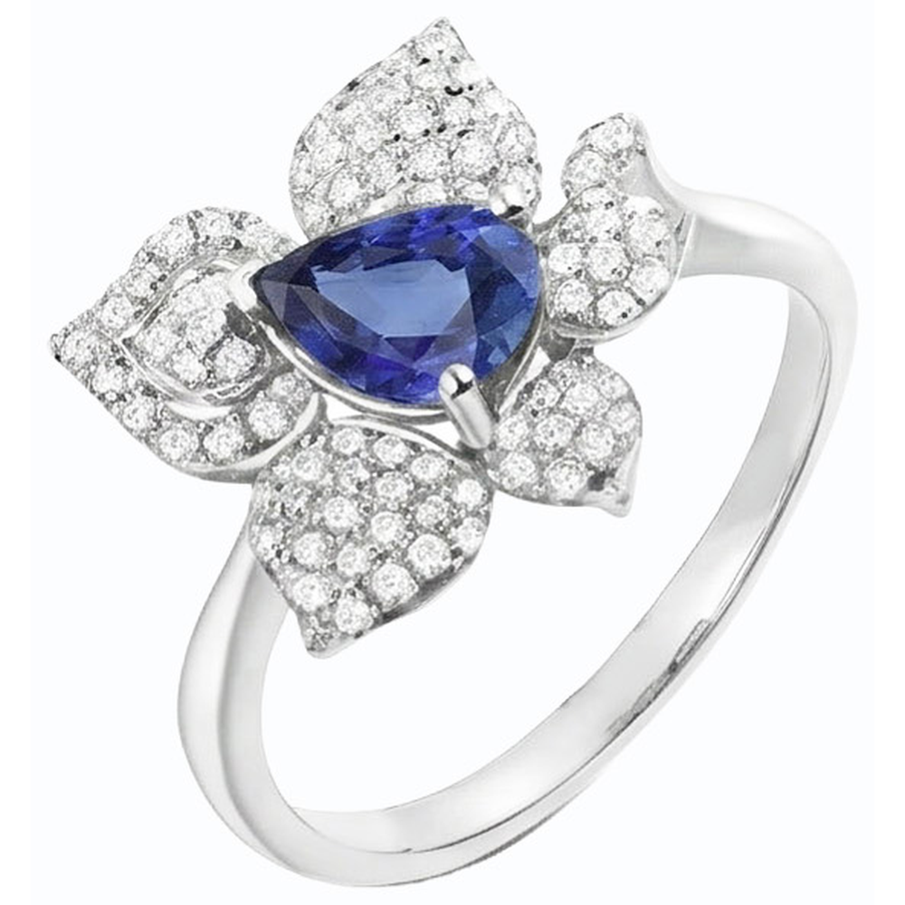 natural round sapphire 2.50ct ring side angle