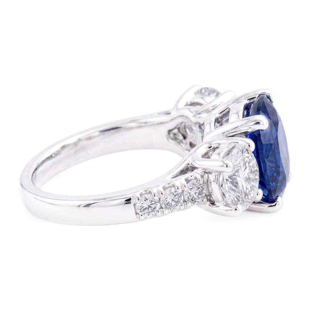 Gemstone Ring Cushion Sapphire Trellis Setting Natural Earth Mined Diamond ( Not Lab Grown )s 3.50 Carats