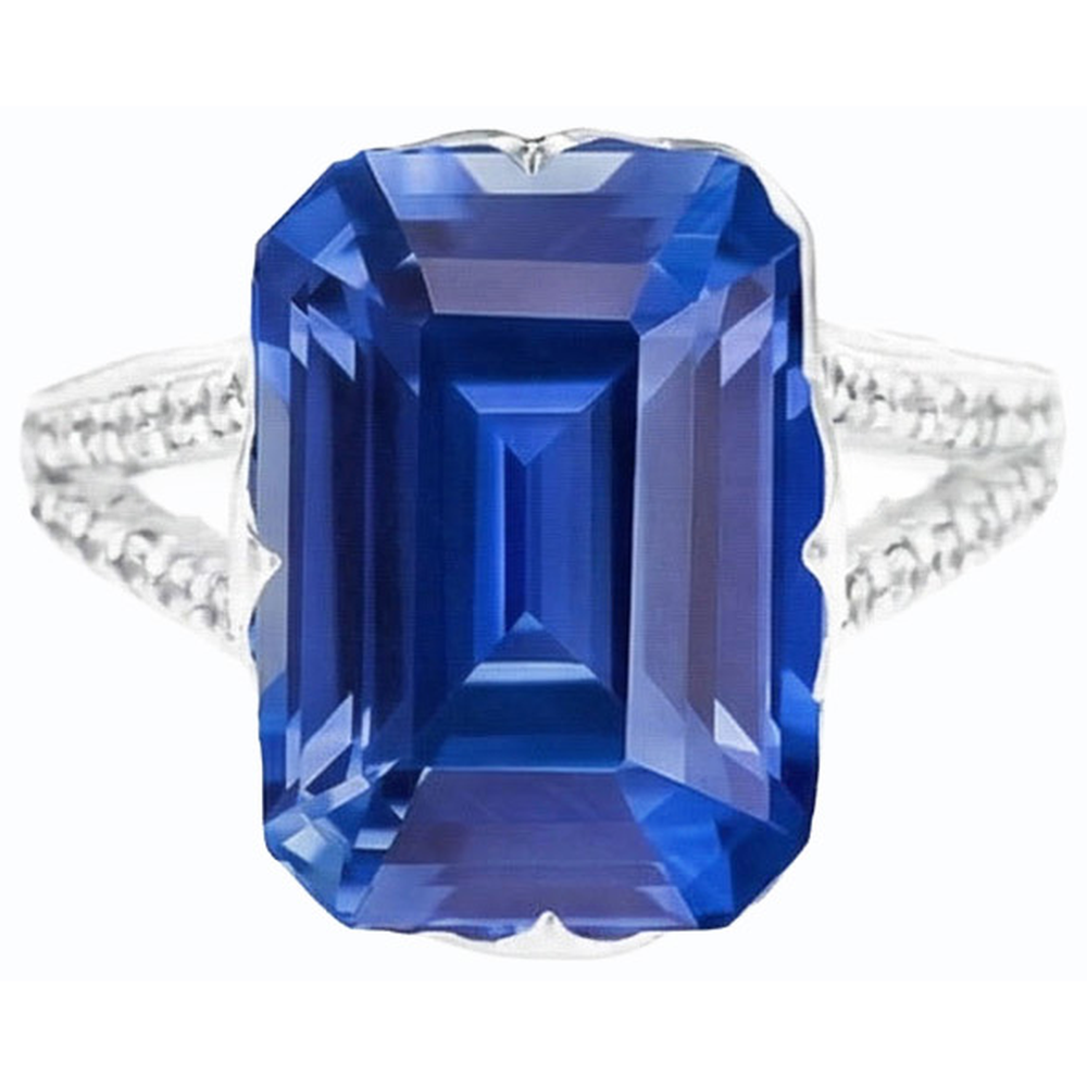 natural emerald sapphire 5.50ct ring top view