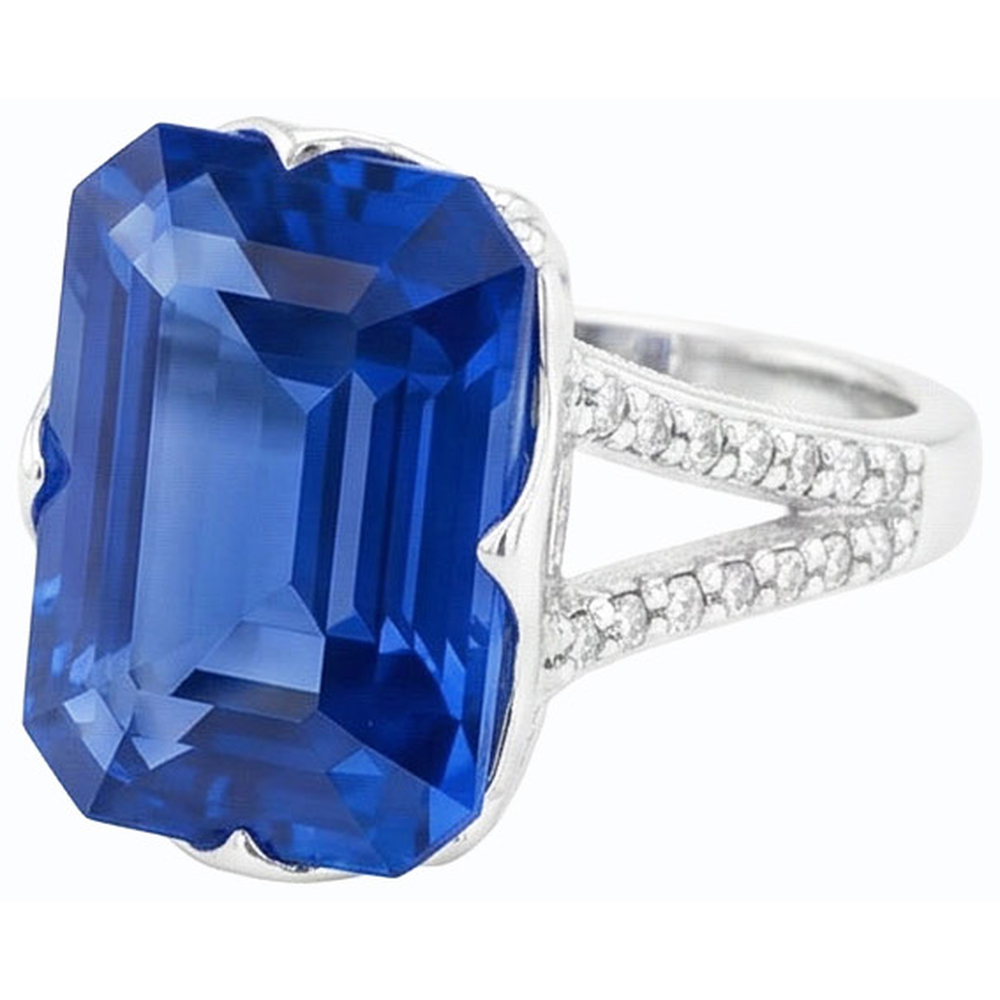natural emerald sapphire 5.50ct ring close up detail